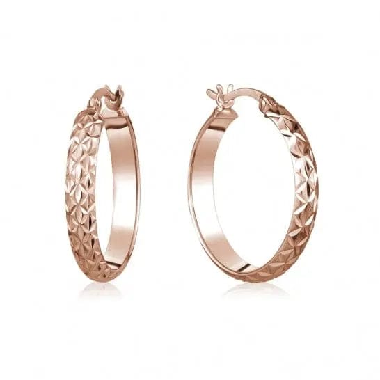 10k Gold Diamond Cut Hoop Earrings - Biggar Diamonds