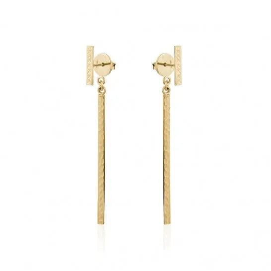 10k Gold Drop Bar Dangle Earrings - Biggar Diamonds