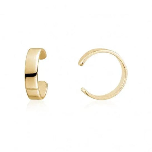 10k Gold High Polish Cuff Earrings - Biggar Diamonds