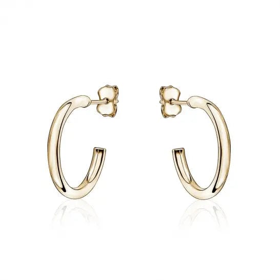 10k Gold High Polish Hoop Studs - Biggar Diamonds