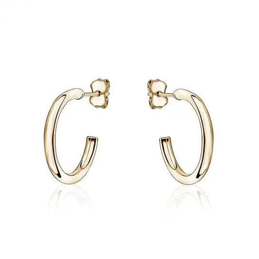 10k Gold High Polish Hoop Studs - Biggar Diamonds