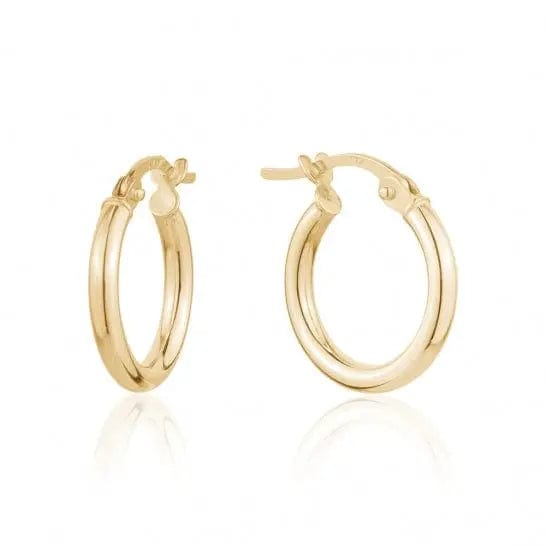 10k Gold High Polished Hoop Earrings - Biggar Diamonds