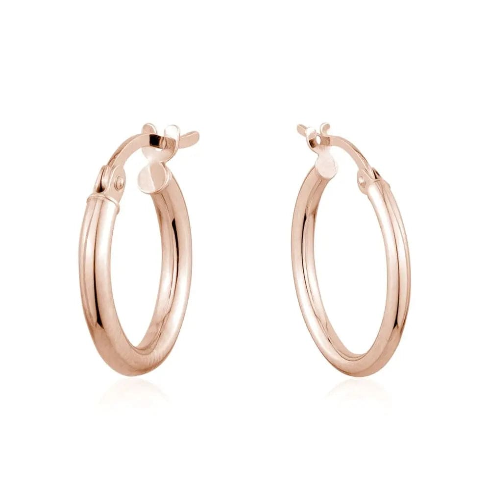 10k Gold High Polished Hoop Earrings - Biggar Diamonds