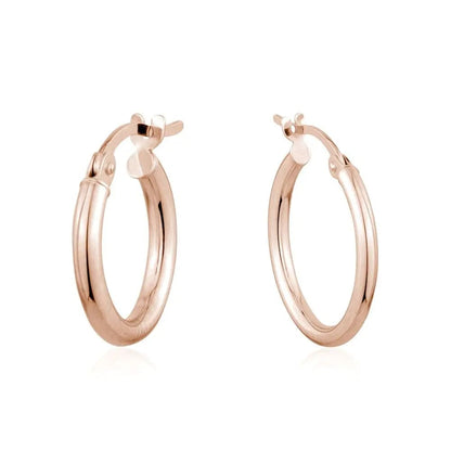 10k Gold High Polished Hoop Earrings - Biggar Diamonds