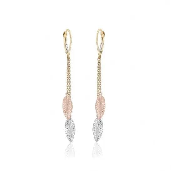 10k Gold Leaf Dangle Earrings - Biggar Diamonds