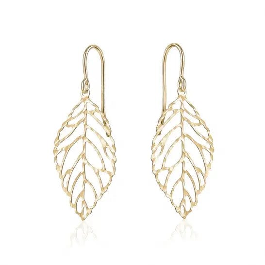 10k Gold Leaf Dangle Earrings - Biggar Diamonds