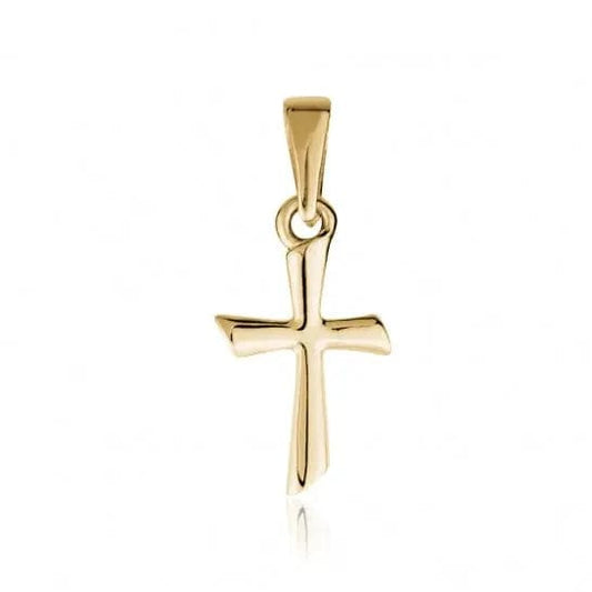 10k Gold Petite Cross Pendant - Biggar Diamonds