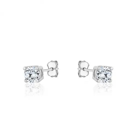 10k Gold Round CZ Studs - Biggar Diamonds