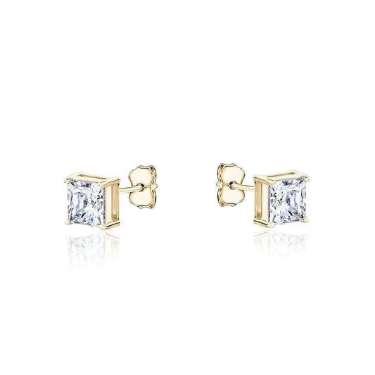 10k Gold Square CZ Studs - Biggar Diamonds