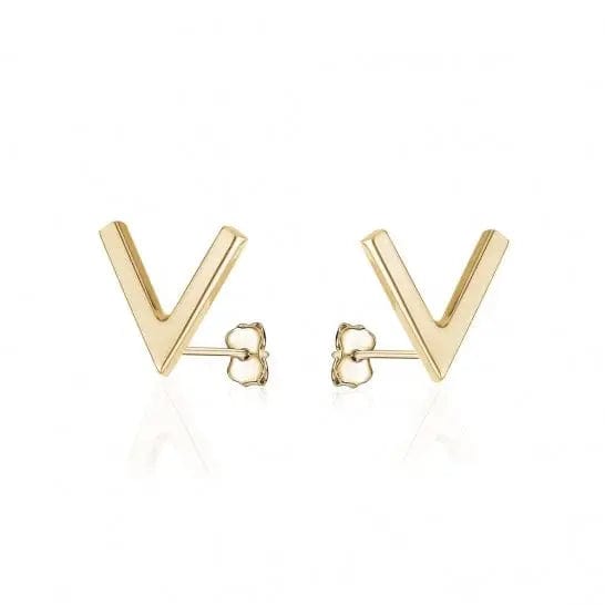 10k Gold "V" Studs - Biggar Diamonds