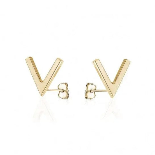 10k Gold "V" Studs - Biggar Diamonds