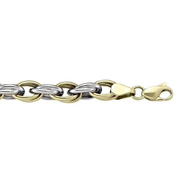 10k Two Toned Fancy Hollow Gold Chain - Biggar Diamonds