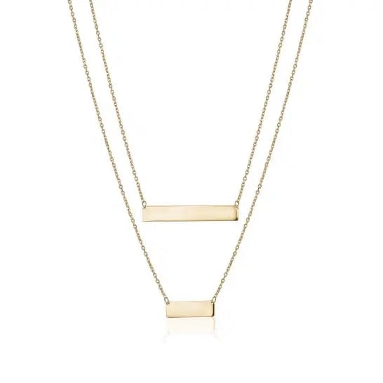 10k Yellow Gold Double Bar Necklace - Biggar Diamonds