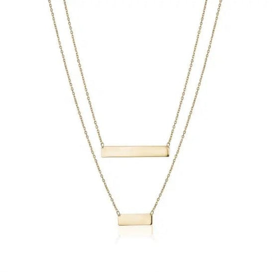 10k Yellow Gold Double Bar Necklace - Biggar Diamonds