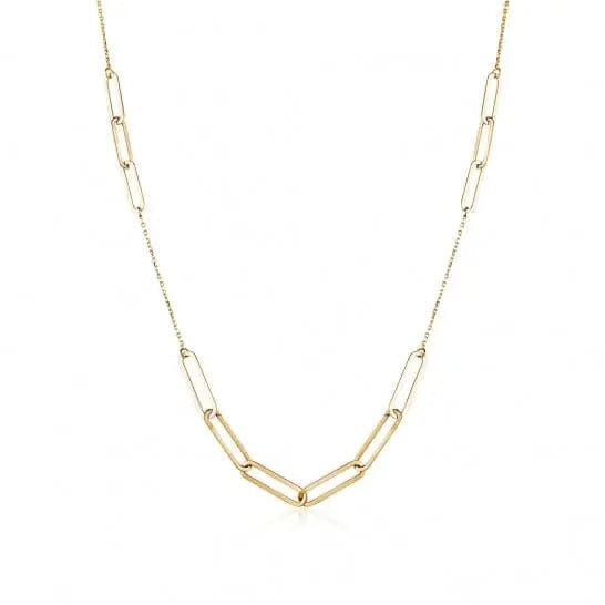 10k Yellow Gold Paperclip Necklace - Biggar Diamonds