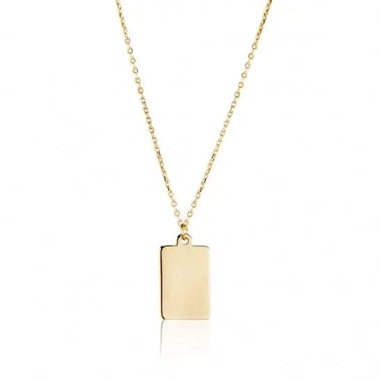 10k Yellow Gold Petite Tag Necklace - Biggar Diamonds