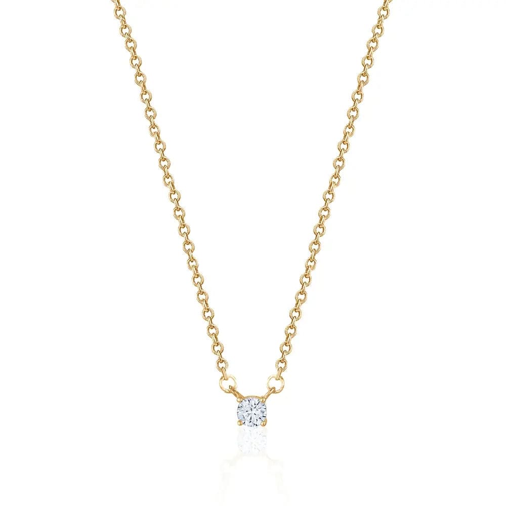 10k Yellow Gold Round CZ Necklace - Biggar Diamonds