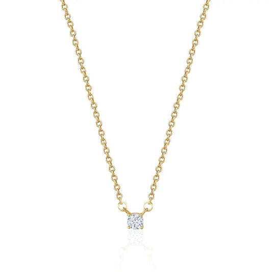 10k Yellow Gold Round CZ Necklace - Biggar Diamonds