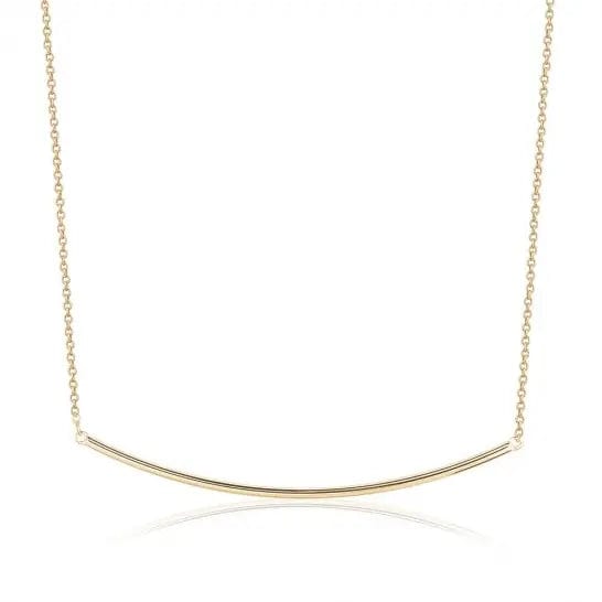 10k Yellow Gold Slanted Bar Necklace - Biggar Diamonds