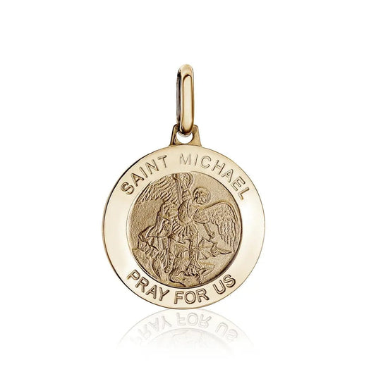 10k Yellow Gold St. Michael Pendant - Biggar Diamonds