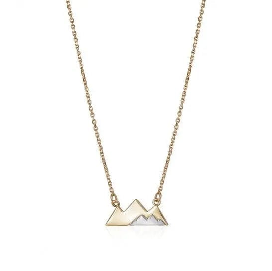 10k Yellow & White Gold Mountain Necklace - Biggar Diamonds