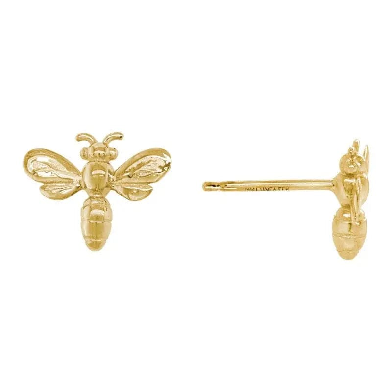 14k Gold Bumble Bee Studs - Biggar Diamonds