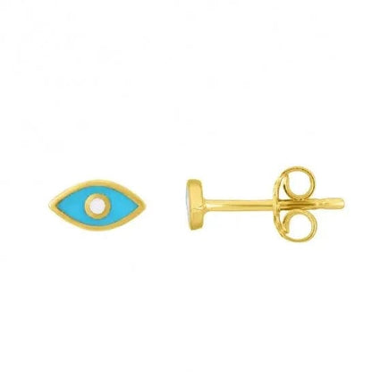 14k Gold & Enamel Evil Eye Studs - Biggar Diamonds