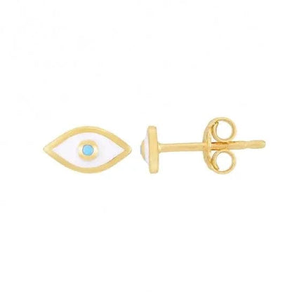 14k Gold & Enamel Evil Eye Studs - Biggar Diamonds