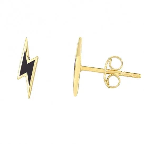 14k Gold & Enamel Lightening Bolt Studs - Biggar Diamonds