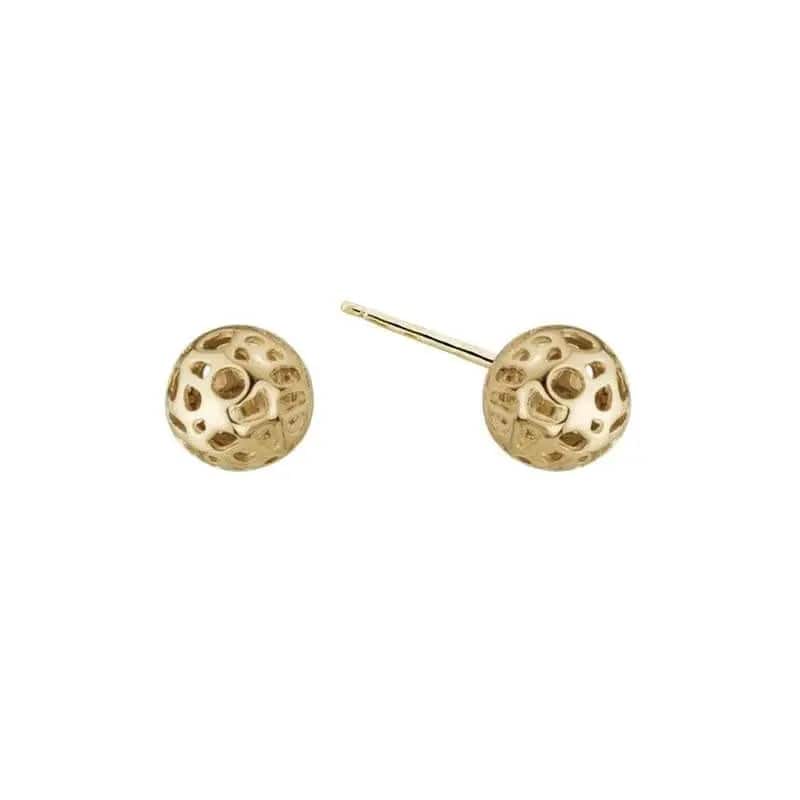 14k Gold Hollow Ball Studs - Biggar Diamonds