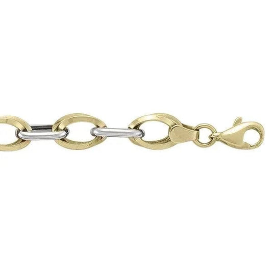 14k Two Toned Fancy Hollow Gold Chain - Biggar Diamonds