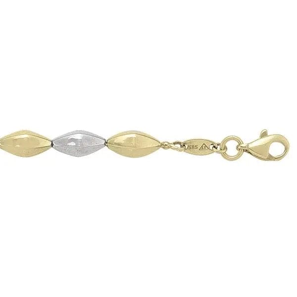 14k Two Toned Fancy Hollow Gold Chain - Biggar Diamonds