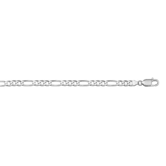 14k White Gold Solid Figaro Chain - Biggar Diamonds