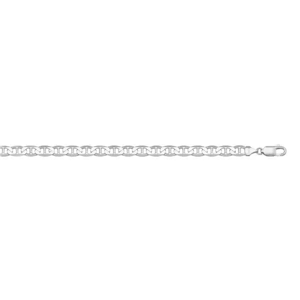 14k White Gold Solid Flat Anchor Chain - Biggar Diamonds