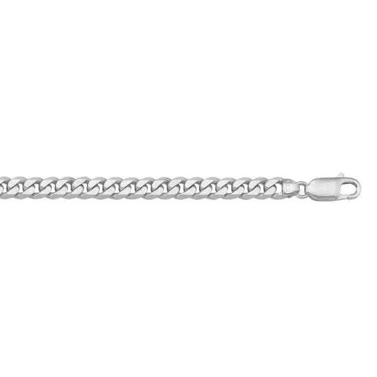 14k White Gold Solid Flat Beveled Chain - Biggar Diamonds