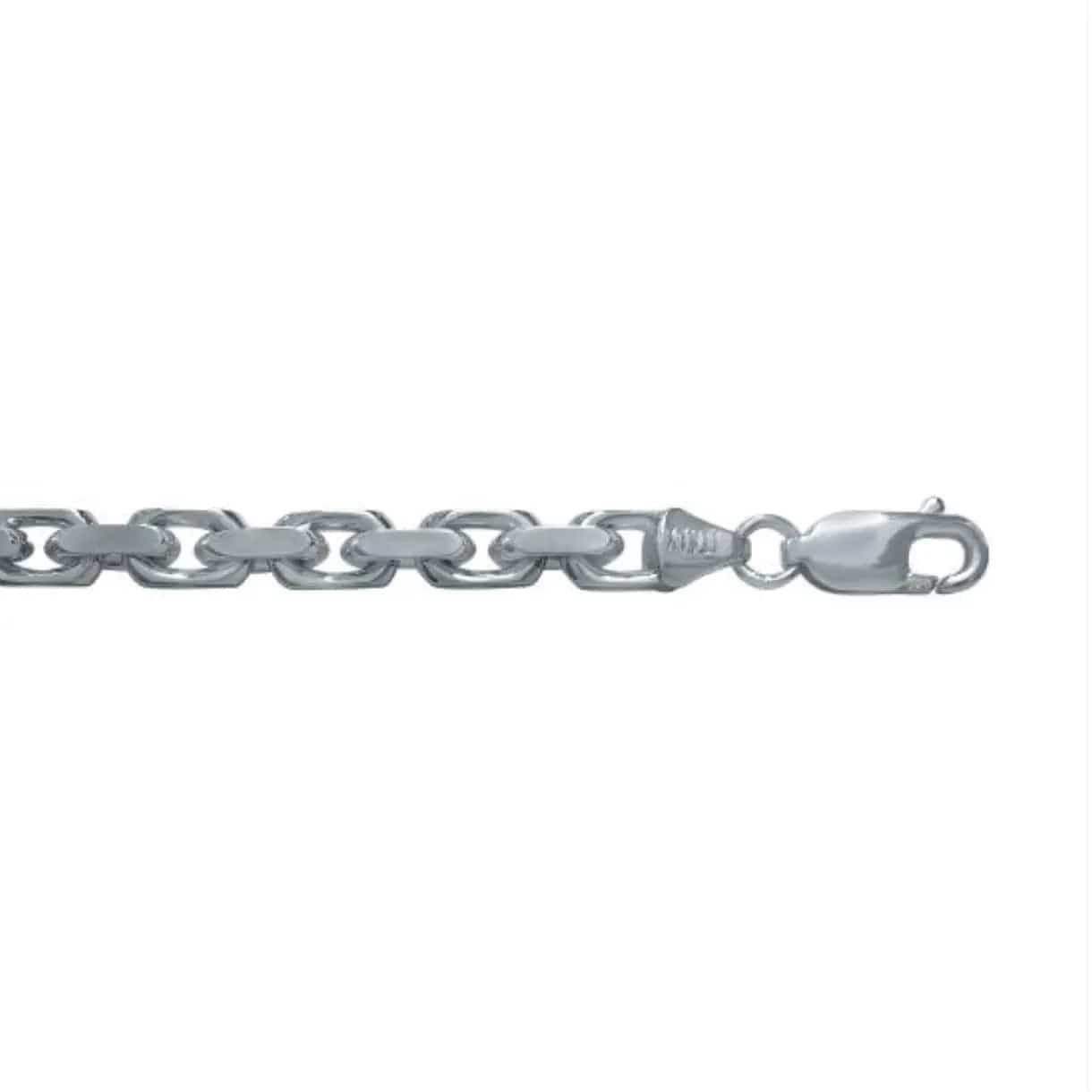 14k White Gold Solid Oval Cable Chain - Biggar Diamonds