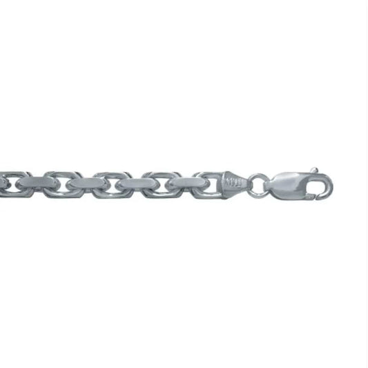 14k White Gold Solid Oval Cable Chain - Biggar Diamonds