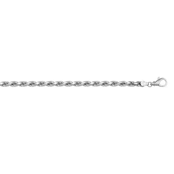 14k White Gold Solid Rope Chain - Biggar Diamonds