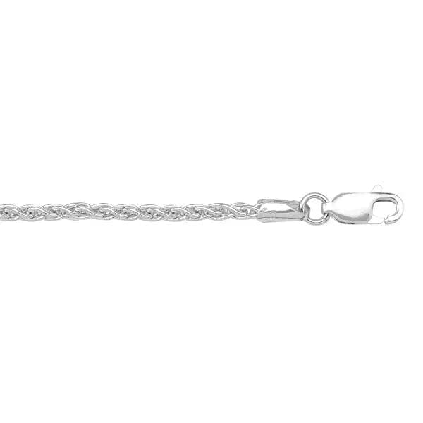 14k White Gold Solid Wheat Chain - Biggar Diamonds