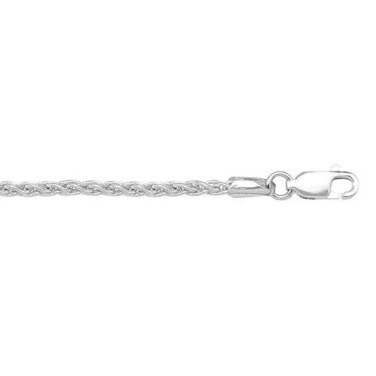 14k White Gold Solid Wheat Chain - Biggar Diamonds