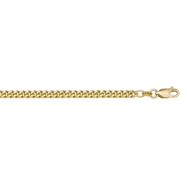 14k Yellow Gold Solid Curb Link Chain - Biggar Diamonds