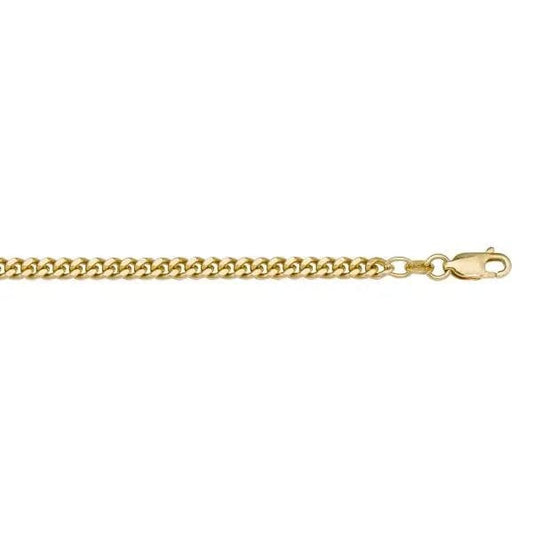 14k Yellow Gold Solid Curb Link Chain - Biggar Diamonds