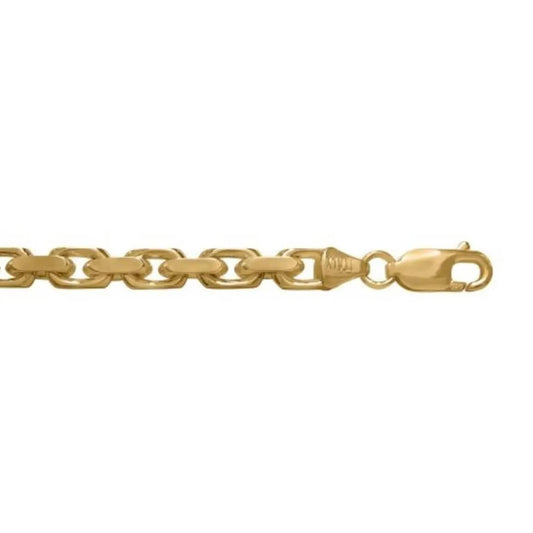 14k Yellow Gold Solid Oval Cable Chain - Biggar Diamonds