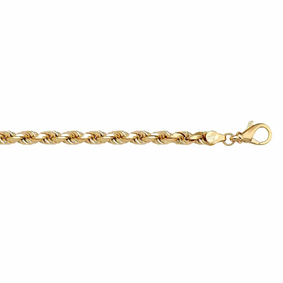 14k Yellow Gold Solid Rope Chain - Biggar Diamonds