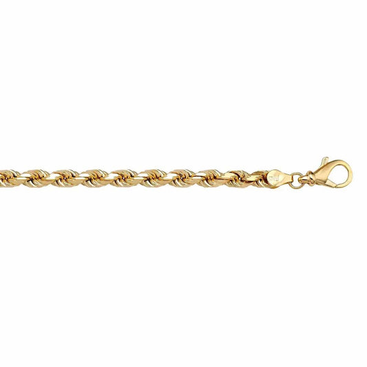 14k Yellow Gold Solid Rope Chain - Biggar Diamonds