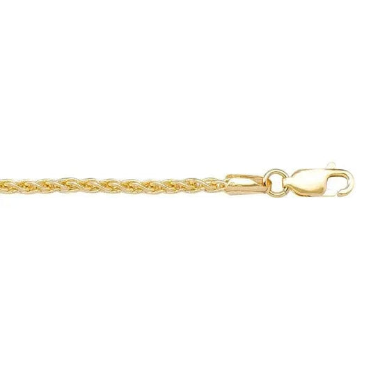 14k Yellow Gold Solid Wheat Chain - Biggar Diamonds