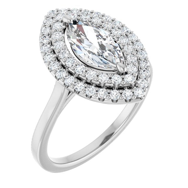 Double Halo Engagement Ring