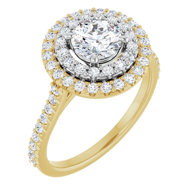Double Halo Engagement Ring