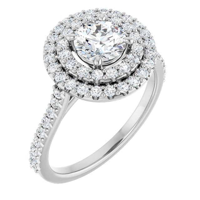 Double Halo Engagement Ring