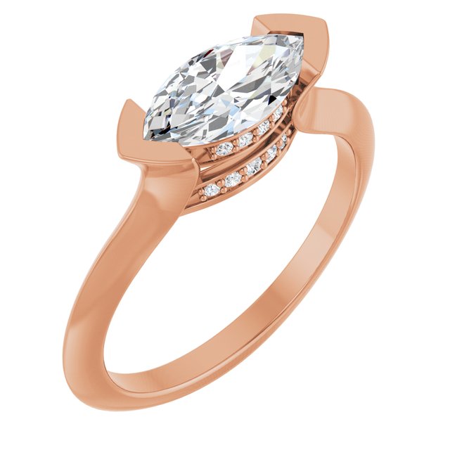 Hidden Halo Engagement Ring